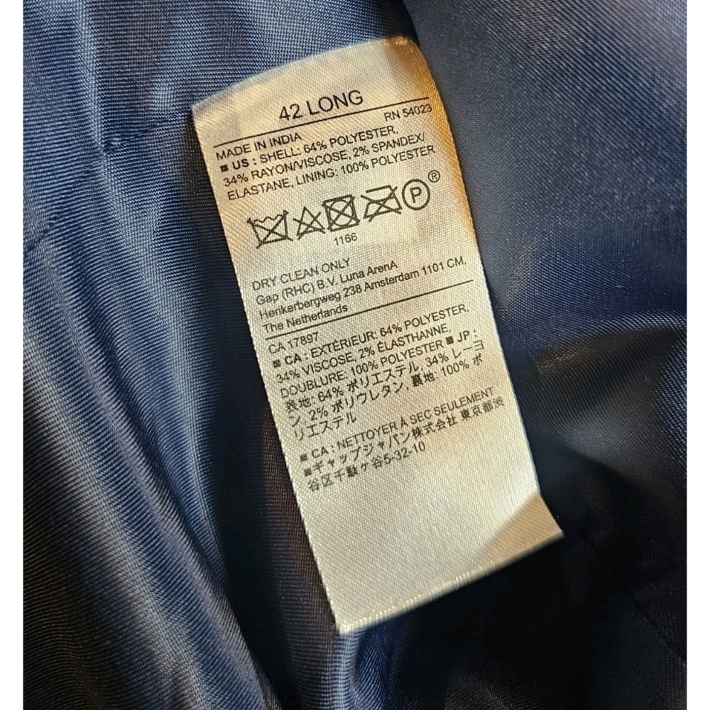 Banana Republic Blue Blazer Sports Coat Men's Size 42 Long - Picture 4 of 5